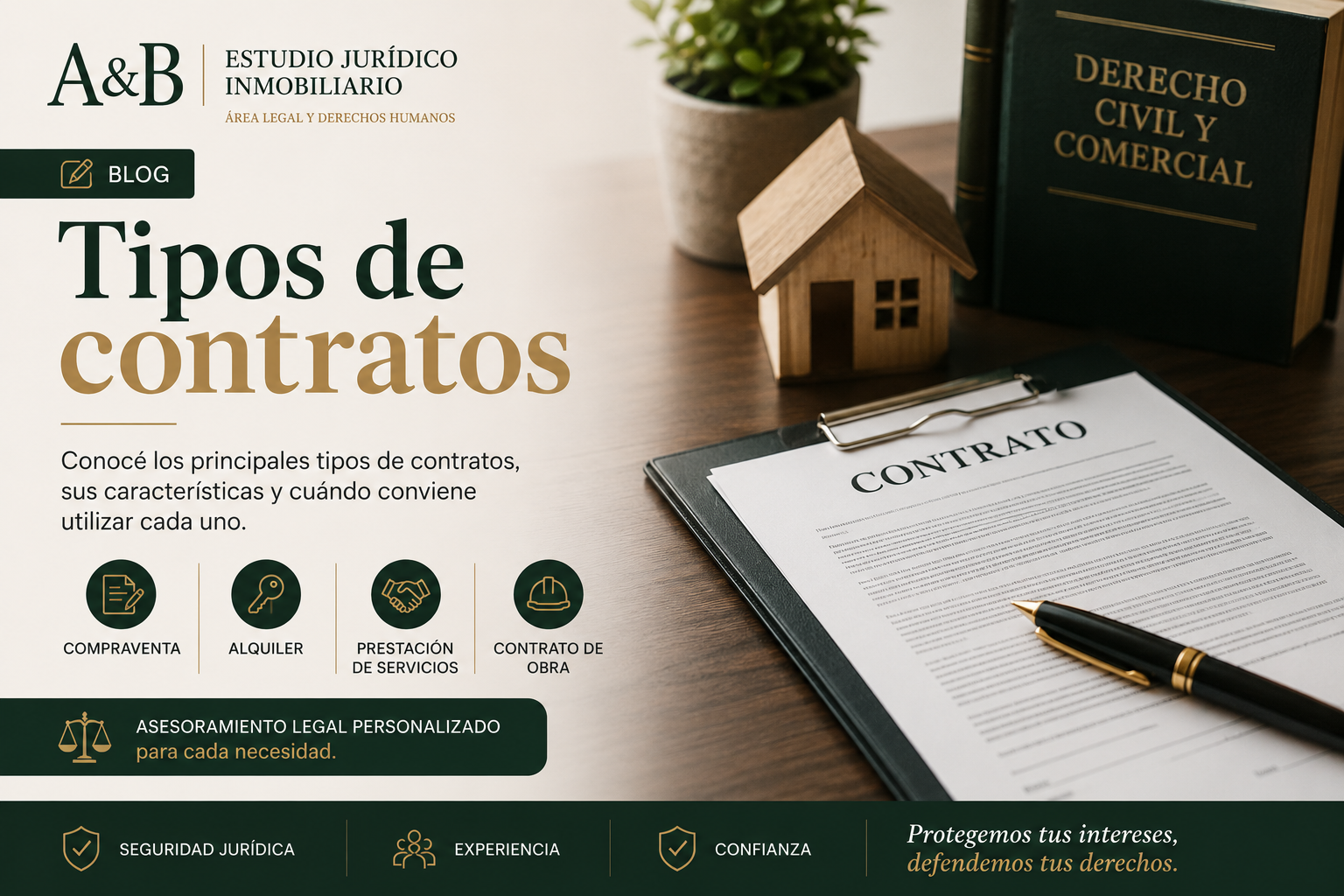 Contratos inmobiliarios y civiles m&aacute;s usados en Posadas: vivienda, locales comerciales, comodatos y obras.